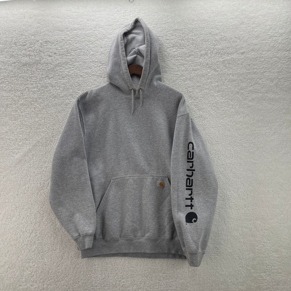 Carhartt Hoodie Mens Large Gray K288 Loose Fit Midweight Workwear Outdoor Grunge